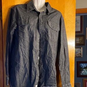 Wrangler Charcoal Gray Long-Sleeve Button-Down Shirt